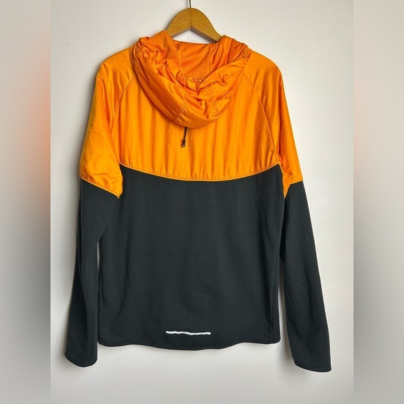 VTG Y2K Nike NR Jacket Men L center Swoosh Running Dri-Fit Orange Black Full-Zip - Picture 2 of 16